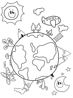 Solar System Coloring Pages, Earth Coloring Pages, Earth Day Drawing, Earth Day Coloring Pages, Tiger Kids, Earth Day Projects, Earth Drawings, Kid Goku, Earth Day Crafts