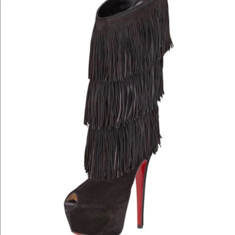 Louboutin Boots, Trendy High Heels, Fringe Boots, Time Capsule, 20th Anniversary, Dust Cover, Christian Louboutin Shoes, Shoes Heels Boots, High Boots