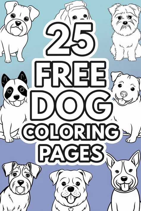 "25 free dog coloring pages with various cartoon dog illustrations." Dog Template Printable Free Pattern, Dog Activities For Kids, Puppy Activities, Zentangle Dog, Creative Dog Names, Pet Printables, Dog Coloring Pages Free Printable, Dog Food Ideas, Intricate Drawings