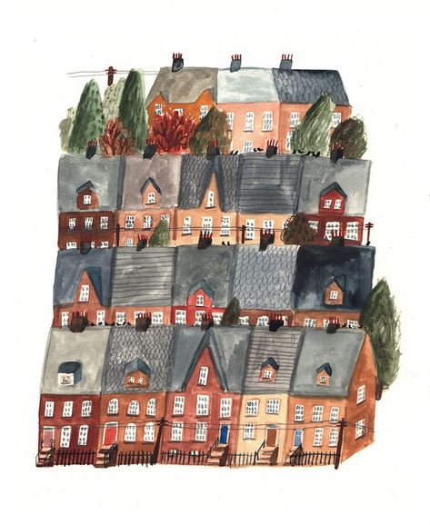 Town | Flickr – Compartilhamento de fotos! Lizzy Stewart, House Illustration, City Illustration, Landscape Illustration, Childrens Illustrations, Children's Book Illustration, A Drawing, Children Illustration, Book Illustration