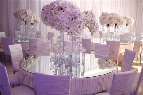 Bevel Mirror, Round Glass Table Top, Round Glass Table, Orchid Centerpieces, Wedding Reception Flowers, Tempered Glass Table Top, Glass End Tables, Reception Flowers, Table Wedding