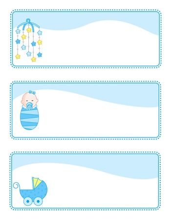 Cute baby boy gift tags with baby related icons. blue color set for baby boys School Labels Printables, Baby Bot, 3d Wall Art Sculpture, Moldes Para Baby Shower, Kids Illustration, School Labels, Cards For Kids, Blank Labels, Baby Boy Gifts