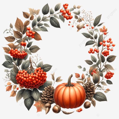 hand drawn autumn pumpkin red grapesand leaves circle wreath border frame hand drawn autumn pumpki Pumpkin Printables Free, Circle Wreath, Pumpkin Illustration, Pumpkin Printable, Border Frame, Frame Border, Fall Printables, Pumpkin Png, Happy Paintings