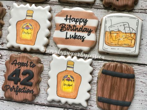 Crown Royal Cookies, Crown Apple, Cookies Theme, 60th Birthday Party, Crown Royal, Birthday Cookies, Cookie Cake, 60th Birthday, 21st Birthday