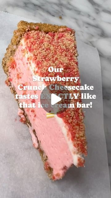 Strawberry Crunch Cheesecake, Crunch Cheesecake, Strawberry Crunch, Summer Eats, Ice Cream Bar, Summer Eating, Icecream Bar, Strawberry Cheesecake, Secret Ingredient