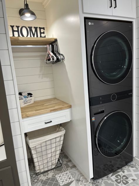 Laundry Room Ideas Stacked Washer Dryer Drying Racks, Stackable Washer Dryer Laundry Room Folding Table, Enclosed Stackable Washer And Dryer, Farmhouse Laundry Room Stackable Washer Dryer, Laundry Room Design Double Stack, Laundry Room Organization Stackable Washer And Dryer, Laundry Room Design With Stacked Washer And Dryer, Washtower Laundry Room Ideas, Wash Tower Laundry Room