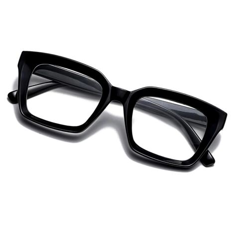 PRICES MAY VARY. Comfortable and Durable: To boost your comfort,our black clear lens frames are made of skin friendly nose pads and lightweight plastic material,so you won't have to worry about wearing them for extended periods of time and being fatigued.Additionally,our frames are strong,non-deformable,and long-lasting,allowing you to comfortably take in the vibrant world. HIGH QUALITY MATERIALS: These classic style y2k trendy black clear lens glasses are made with reinforced composite frames a Black Fashion Glasses, No Frame Square Glasses, Thick Rimmed Glasses Aesthetic, Black Y2k Glasses, Thick Glasses Frames For Women, Black Big Glasses, Black Square Frame Glasses, Thick Frame Eyeglasses Women, Chunky Black Glasses