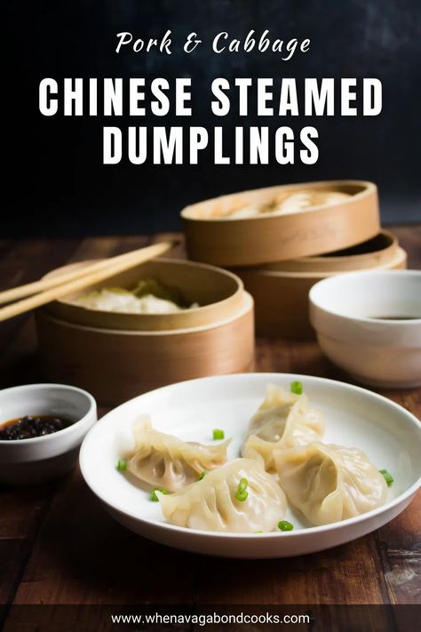 Make classic Chinese steamed dumplings that are tender and juicy! Substitute with any meat of your choice. Follow the tips in the blog post to ensure the meat is moist every single time, to make the filling ahead, to freeze dumplings and more! #chinesedumplings #porkandcabbagedumplings #steameddumplings #potsticker #chinesenewyear #lunarnewyear Chinese Steamed Dumplings, Balinese Recipe, Bamboo Steamer Recipes, Cabbage Dumplings, Dumplings Steamed, Game Day Wings, Dumplings And Noodles, Snacks Asian, Pork Cabbage