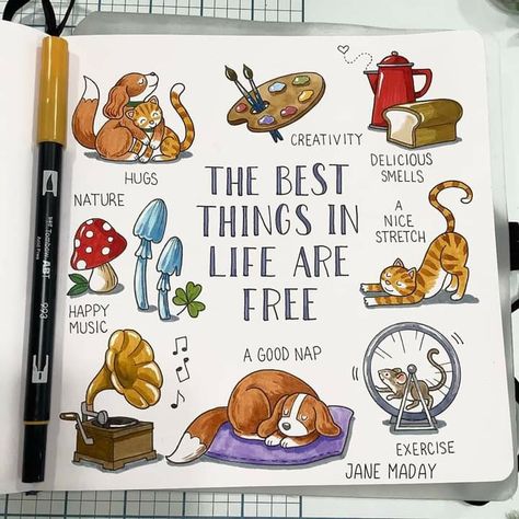 Jane Maday, Diy Bucket, Sketch Journal, Watercolor Journal, Small Moments, Bullet Journal Doodles, Journal Doodles, Marker Pen, Bullet Journaling