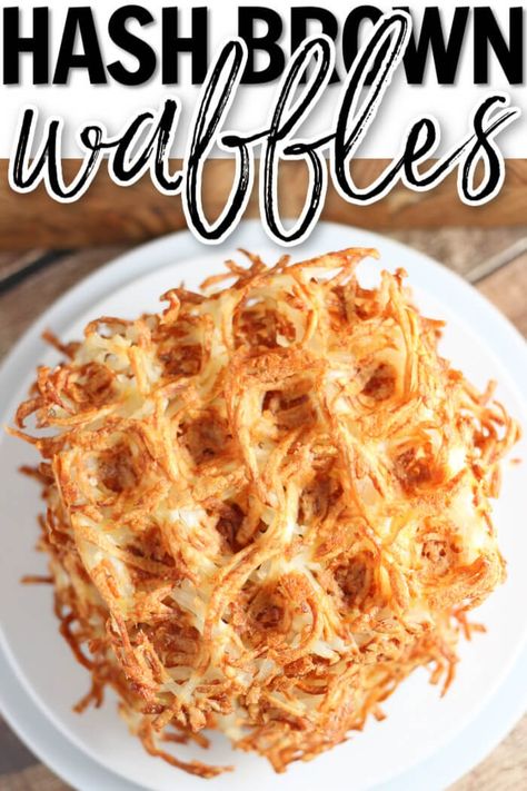 Hash brown waffles are a fun take and easy take on traditional hash browns by making them crispy and delicious in the waffle maker! Hash Brown Waffles, Hashbrown Waffles, Homemade Blueberry Muffins, Frozen Hashbrowns, Waffle Iron Recipes, Waffle Ingredients, Waffle Maker Recipes, Crispy Hashbrowns, Hashbrown Recipes