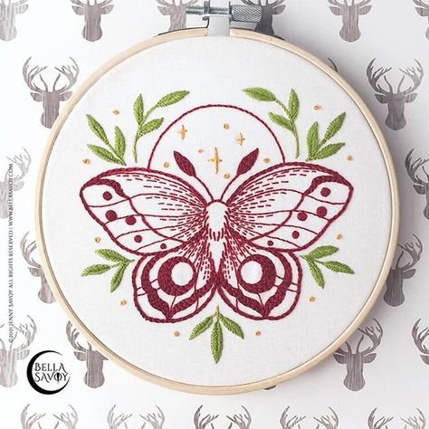 Boho Moth Embroidery Pattern PDF Butterfly Embroidery PDF | Etsy Black Outline Embroidery, Free Embroidery Patterns Pdf, Pattern Embroidery Design Drawings, Modern Embroidery Ideas, Spiritual Embroidery, Embroidery Moth, Witchy Embroidery, Moth Embroidery, Pdf Pattern Embroidery