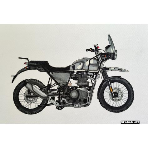 Himalayan Royal Enfield, Royal Enfield Himalayan, Dr 650, Enfield Himalayan, Bike Drawing, Paper Craft Diy Projects, Dual Sport, Motorcycle Style, Alcohol Markers