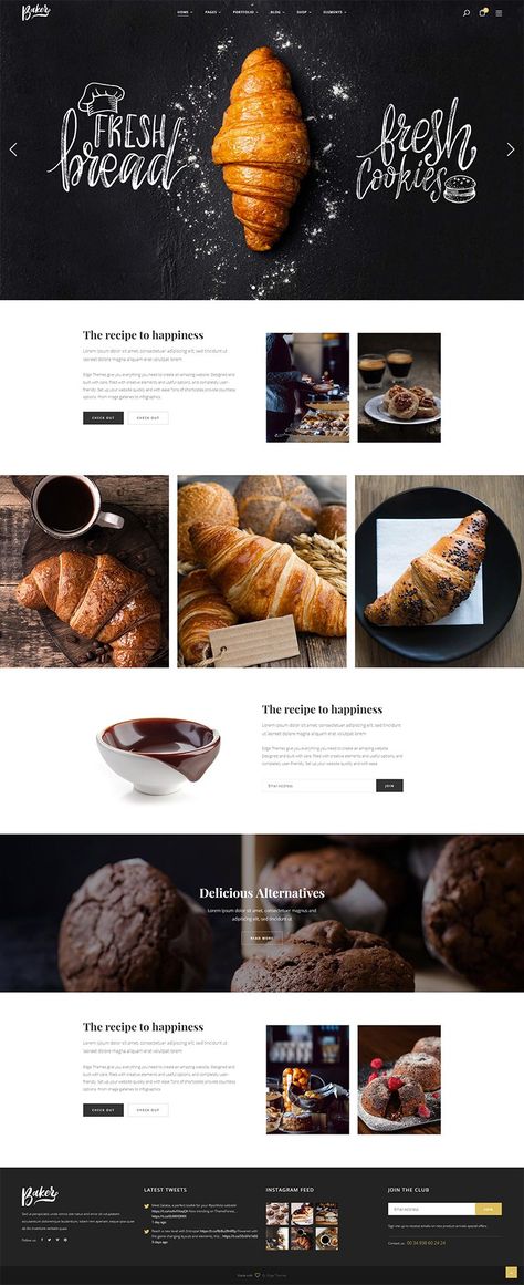 Food Website Design, Bakery Website, Restaurant Website Design, Bread Pastry, Food Web Design, Cake Shops, Bakery Food, Bakery Pastry, Cake Bread