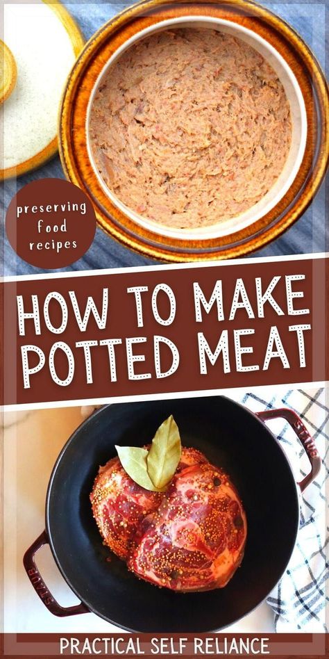 Potted Meat Recipes, Preppers Food Storage, Storing Food Long Term, Historical Food, Prepper Food, Low Acid Recipes, Emergency Food Storage, Canned Meat, Long Term Food Storage