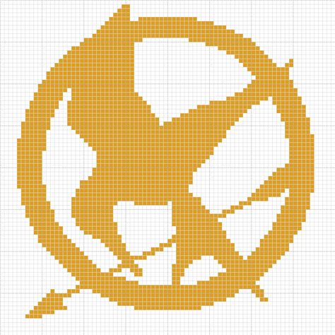 free Hunger Games cross stitch pattern Hunger Games Cross Stitch, Hunger Games Crochet, Geek Cross Stitch, Cross Stitch Projects Ideas, Cross Stitch Silhouette, Easy Cross Stitch Patterns, Crochet Wall Hangings, Plastic Canvas Patterns Free, Pixel Pattern