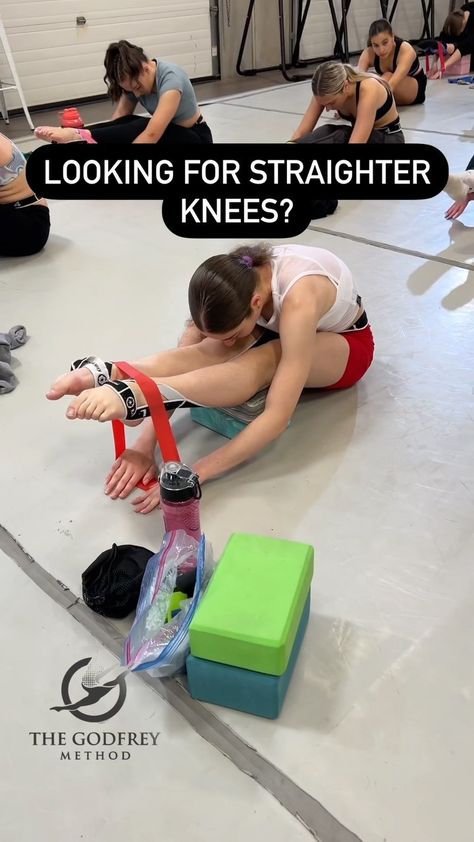 The Godfrey Method’s Instagram post: “Looking for straighter knees and longer leg lines? Give this exercise a try! #thegodfreymethod #dance #dancersofinstagram #flexibility” Ballet Drills, Dance Workouts, Dance Training, Dance Workout, Leg Workout, Drills, Long Legs, Gymnastics, Dancer