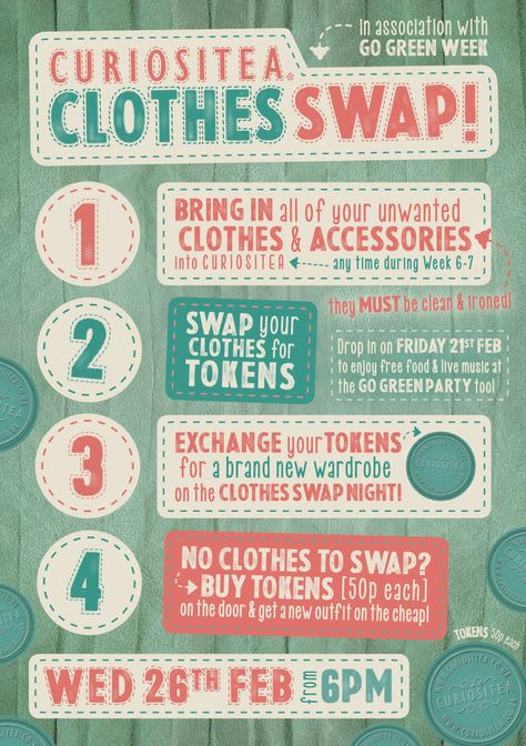 Clothing Swap Party Rules, Clothes Swap Poster, Ladies Night Party Themes, Clothes Swap Party, Environmental Club, Ireland Images, Battle Party, Ladies Night Party, Swap Shop