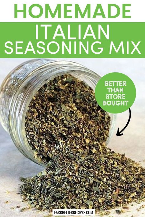 Italian Seasoning Recipe, Homemade Italian Seasoning, Italian Diet, Spice Mix Recipes, Salad Dressing Recipes Homemade, Italian Spices, Herb Recipes, Allergy Free Recipes, Homemade Seasonings