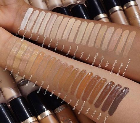 Concealer For Dark Skin, Born This Way Concealer, Foundation Swatches, Makeup Nails Designs, Learn Makeup, Makeup Shades, Concealer Shades, Makeup Help, Too Faced Concealer