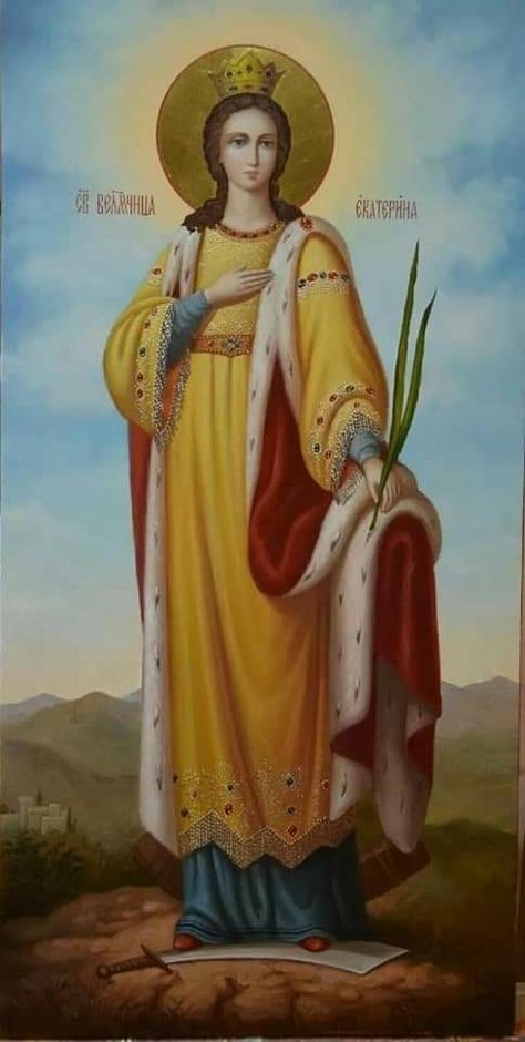 St Catherine Of Alexandria, Famous Saints, Catherine Of Alexandria, Church Icon, Greek Icons, Avatar The Last Airbender Art, St Catherine, Byzantine Icons, Blessed Virgin Mary