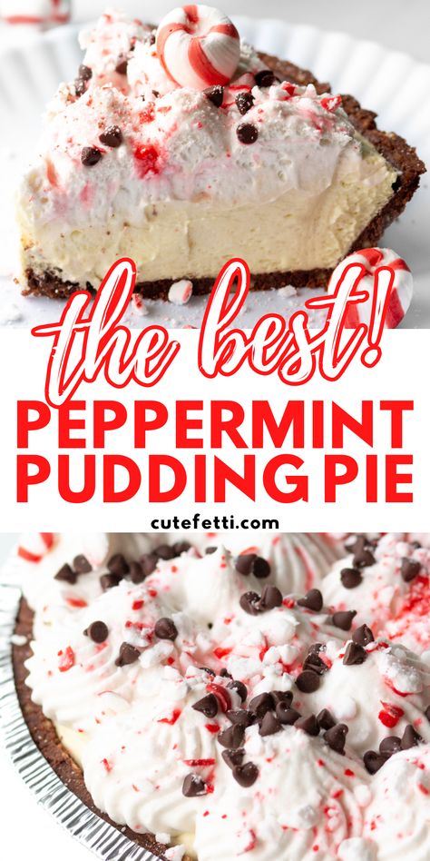 The best peppermint pudding pie for the holiday season made with Cocowhip™ from @sodelicious available at @Walmart. #ad Instant crowd pleaser. #sodelicious #dairyfreeyourmind Peppermint Divinity, Peppermint Pie, Christmas Pies Recipes Holidays, Pudding Pie, Christmas Pies, Peppermint Pie Recipe, Christmas Pie Recipes, Holiday Dessert Recipes Easy, Pudding Pie Recipes