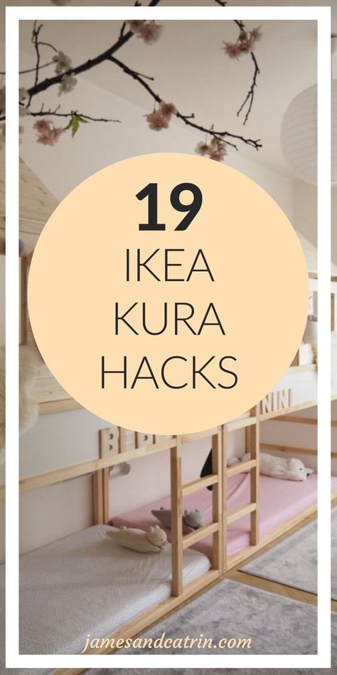 The versatile Ikea Kura bed can be hacked into so many unique and gorgeous kids beds. You kids will love some of the hacks in this big list of the best Ikea Kura hacks. It can be so easy to create an amazing kids bed with an Ikea hack, especially with the Kura bed. #ikeahacks #ikeakura #diy #budget #homedecor #ideas #ikeahacksbedroom #ikeahackskids Ikea Kura Bed Hack Drawers, Ikea Tent Hack, Ikea Kura For Two, Sniglar Hack Bed, Ikea Kura Bed Tent, Kids Bed Tent Diy, Diy Bed Tent For Kids, Ikea Kura Montessori, Ikea Sniglar Bed