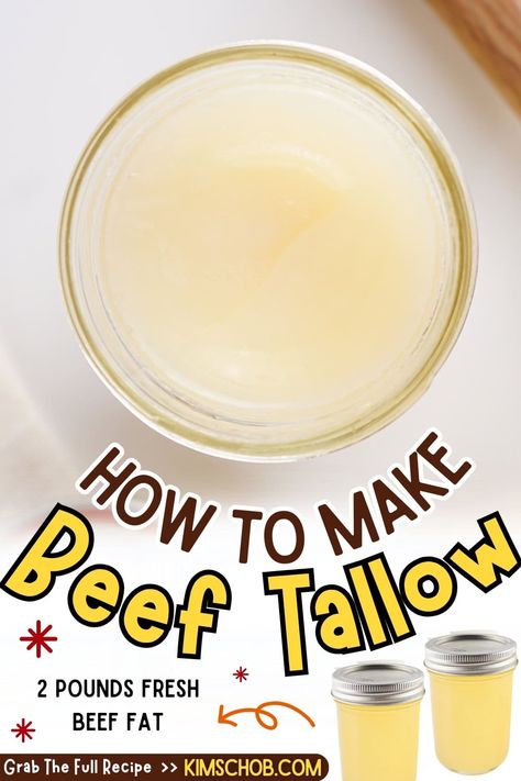 Discover how to make homemade beef tallow with this simple recipe. Learn about the history, health benefits, and versatile cooking uses of beef tallow. Perfect for those interested in traditional cooking and healthy fats! Beef Fat Into Tallow, How To Make Beef Tallow For Cooking, Beef Tallow Balm, Homemade Beef Tallow, Rendering Beef Fat For Tallow, Cooking With Tallow, Cooking With Beef Tallow, How To Make Beef Tallow, How To Make Tallow