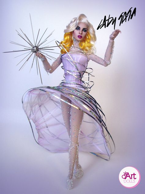 Lady Gaga Doll, Classy Celebrities, Elsa And Anna Dolls, Celebrity Barbie, Ballroom Necklace, Celebrity Barbie Dolls, Dolls Repaint, Lady Gaga Fashion, Anna Doll