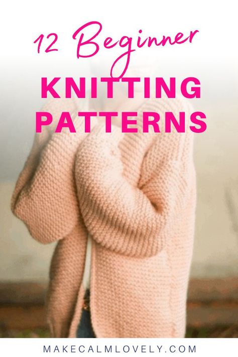 Beginners Cardigan Knitting Pattern, Free Quick Knitting Patterns, Small Knitting Projects For Beginners, Beginners Knitting Patterns, Yarnspirations Patterns Free Knitting, Knitting Inspiration Beginner, Easy Knitting Patterns Free Beginner Sweater, Basic Knitting Patterns For Beginners, Beginner Knit Cardigan