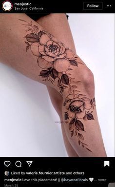 Leg And Back Tattoo, Floral Thigh Tattoos Women, Tattoo Bein Frau, Lower Leg Tattoos, Floral Thigh Tattoos, Full Leg Tattoos, Special Tattoos, Snake Tattoo Design, Leg Tattoos Women