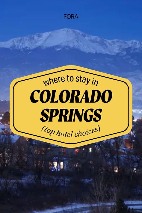 Looking for tailored recs for hotels in Colorado Springs that fit your budget and preferences? We've got you covered. Get started with this guide to 3 of our top Colorado Springs hotel options and then connect with us at foratravel.com to plan and book your trip. We’ll handle all the heavy lifting and unlock cool travel and hotel perks while feeding you insider intel on the best sights, hidden gems and more in Colorado Springs! Colorado Springs Hotels, Travel Agent Career, Colorado Springs Vacation, Bucket List Hotels, Resort Plan, Colorado Travel Guide, Visit Colorado, Fall Vacations, Us Travel Destinations