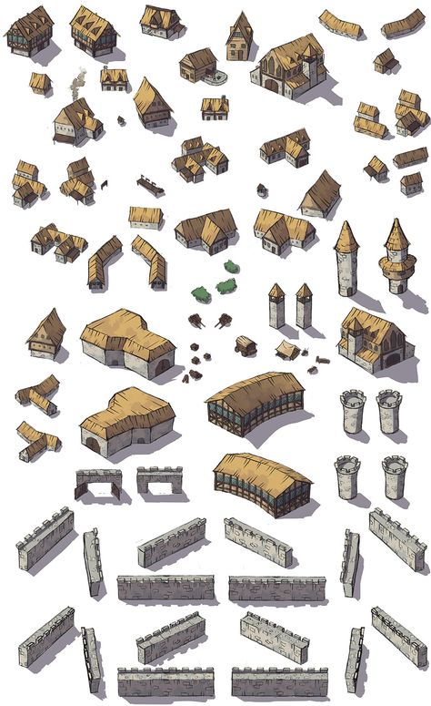 Fantasy Map Making, Fantasy World Map, Minecraft Medieval, Rpg Map, Isometric Art, Dungeon Maps, Minecraft Blueprints, Architecture Drawing Art, Minecraft Architecture