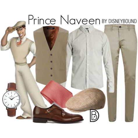 Prince Naveen Disneybound, Dapper Day Outfits Men, Disney Inspired Outfits For Men, Disney Outfit Men, Prince Naveen Costume, Men Disney Outfits, Disney Prince Costume, Couples Disneybound, Frog Outfits