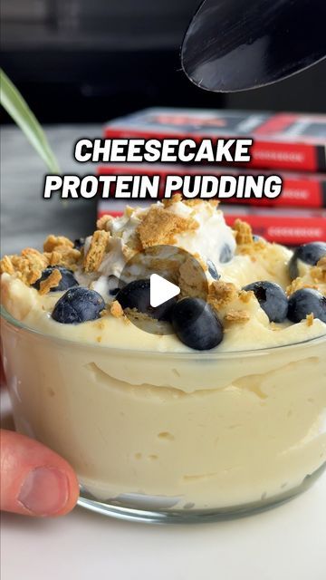 Michael Kory on Instagram: "68g Protein Blueberry Cheesecake Pudding 🫐💪  ✅ Ingredients: 1-1/4 cup ready to drink protein shake (300ml) 3/4 cup almond milk (180ml) 1-1/2 scoop vanilla whey protein (45g) @legion discount code KORY 1 packet sugar-free cheesecake pudding mix (40g) 1/2 cup blueberries (70g) 2 tbsp whipped cream (5g) 1/2 crushed graham cracker sheet (8g)  💪 Macros per serving:  280 calories, 4g fat, 24g carbs, 34g protein.  Makes 2 servings.  #blueberry #cheesecake #proteinpudding #pudding #highprotein #protein #recipe #macros #weightloss #fatloss" Protein Blueberry Cheesecake, Bariatric Snacks, Protein Puddings, Good Protein Foods, Protein Blueberry, High Protein Cheesecake, Zucchini Cookies, Protein Options, Peanut Butter Cup Cheesecake