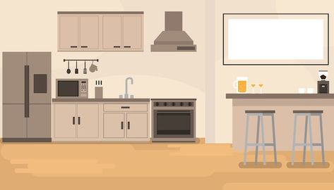 Gacha Kitchen Background, Room With Bar, Kitchen Background, Gacha Backgrounds, House Elements, Dirty Kitchen, Kitchen Drawing, Modern Cafe, Background Frame