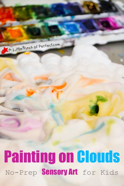 Painting on Clouds: No-Prep Sensory Art Activity for Kids - Weather Curriculum, Preschool Painting, Cloud Activities, Art Activity For Kids, Daycare Themes, Weather Theme, Easy Toddler Activities, Sensory Art, Easy Toddler