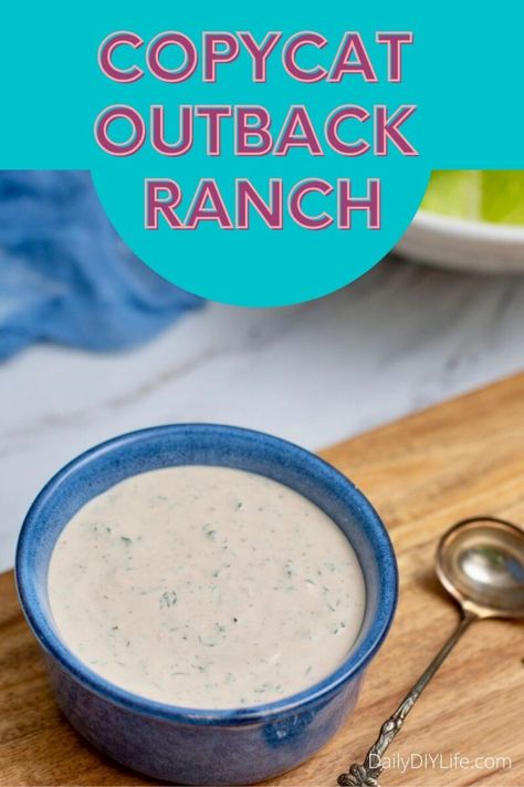 copycat outback ranch recipe pin Outback Ranch Dressing Recipe, Outback Ranch Dressing, Southwest Ranch Dressing, Southwest Ranch, Pizza Ranch, Zesty Ranch, Beef Fajitas, Jimmy Johns, Ranch Dressing Recipe