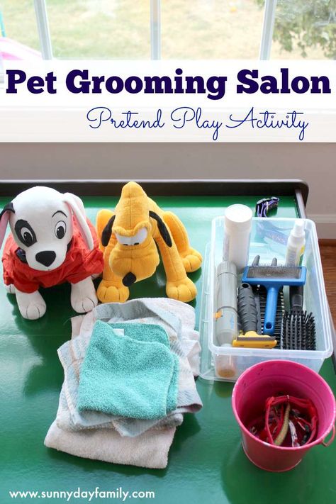 Preschool Pet Theme, Dog Themed Crafts, Preschool Pets, Pet Study, Pet Activities, Pet Grooming Salon, Pets Preschool Theme, Pet Theme, Indoor Activities For Toddlers