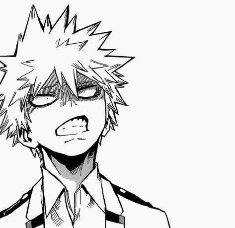 I love the faces he makes. ❤ Bakugou And Uraraka, Bakugou Manga, Buko No Hero Academia, My Hero Academia Manga, Anime Sketch, An Anime, Art Reference Poses, Boku No Hero Academia, Anime Character