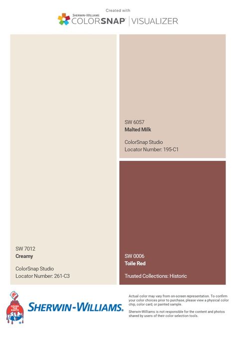 Malted Milk Sherwin Williams, Sherwin Williams Color Palette, Home Paint Color, Home Paint, Sherwin Williams Colors, Paint Color Schemes, Malted Milk, Exterior Paint Color, Paint Color Palettes