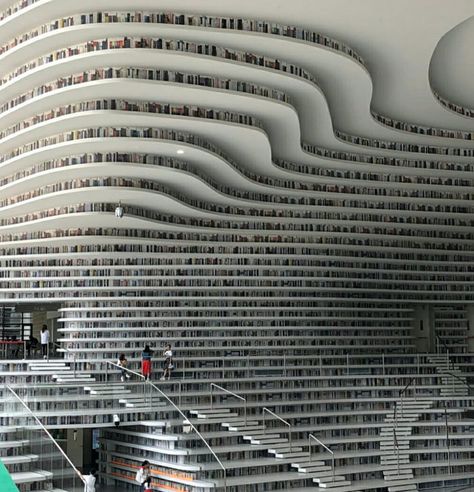 World's biggest library - 9GAG Tianjin Binhai Library, Architectural Font, Library Room Design, Starfield Library, Window Seat Design, Library Room, Library Art, Modern Library, Retail Interior