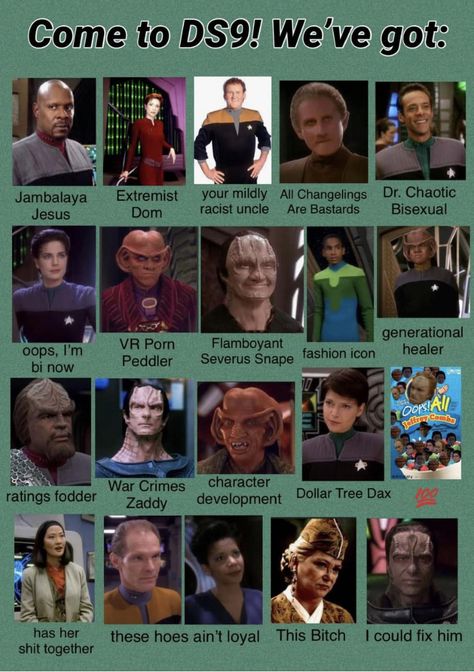 Fandom Star Trek, Star Trek Ds9, Deep Space 9, Star Trek Funny, Funny Nerd, Star Trek Art, Aliens Funny, Starship Enterprise, Star Trek Universe