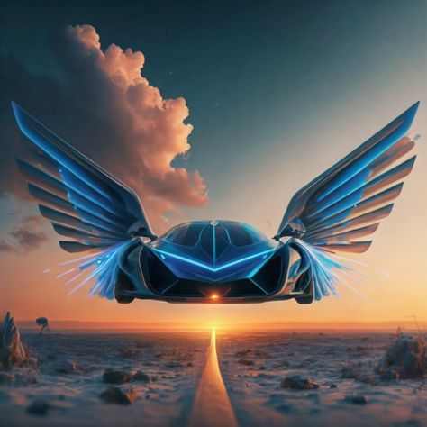 Futuristic Flying Car, Fly In The Sky, Flying Cars, Flying Car, Classy Cars, Futuristic Cars, Car Drawings, The Sky, Dream Cars