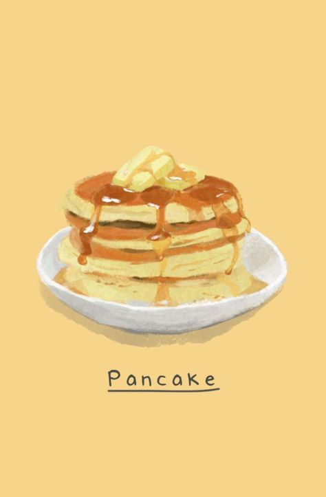 Pancake Wallpaper, Pancakes Drawing, Pancakes Illustration, Pancake Illustration, Playlist Artwork, Cartoon Pancakes, Pancakes Art, Pancake Face, Desk Cubby