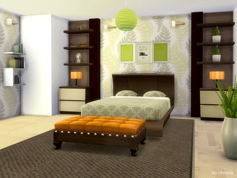 Lhonna's Eco Line 1.0 Sims 4 Big Bedroom, Sims 4 Bedroom Ideas, Sims4 House, Lotes The Sims 4, Creative Beds, Sims Inspiration, Sims 4 Bedroom, Sims 4 House Plans, Sims 4 House Building