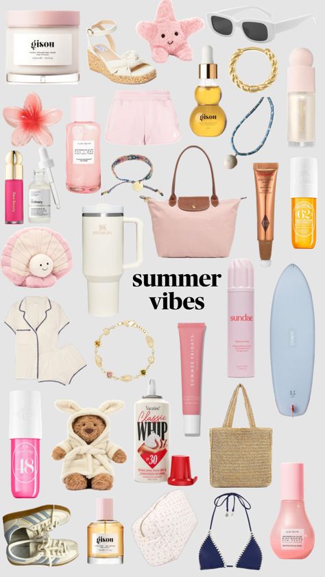 summer inspo #summer #inspo Summer Wishlist Ideas, Summer Things To Buy, Surf Shop Aesthetic, Things For Summer, Summer Needs, Summer Necessities, Summer Wishlist, Summer 25, Summer Things