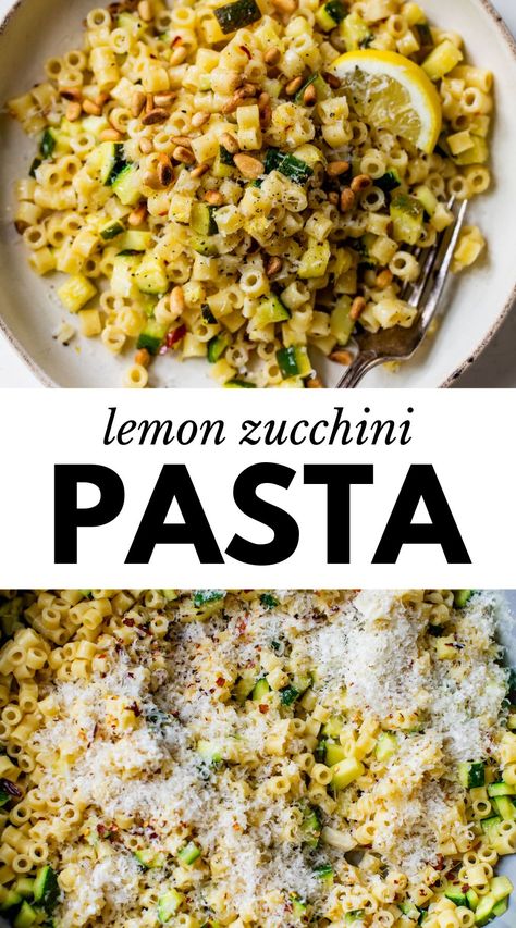 Lemon Zucchini Pasta uses simple ingredients like zucchini, garlic, butter, and fresh lemon juice to create a light pasta recipe. Plus, it's ready in under 20 minutes! Lemon Butter Zucchini Pasta, Light Healthy Dinner Simple, Yellow Zucchini Pasta, Lemon Zucchini Pasta, Light Summer Dinner Recipes, Light Pasta Recipes, College Dinner, Zucchini Dinner Recipes, Veggie Pasta Recipes