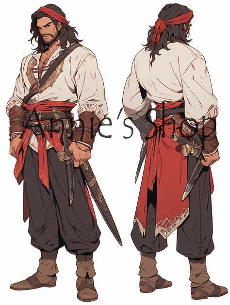 Anime Pirate, Pirate Outfit, Graphisches Design, Pirate Art, 캐릭터 드로잉, Pirate Costume, Character Design Male, Character Creation, Fantasy Clothing