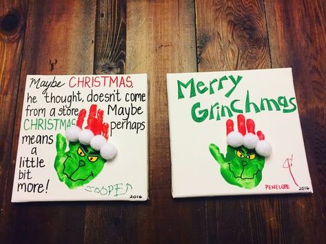 Grinch Footprint Craft, The Grinch Handprint, Grinch Handprint Craft For Kids, Grinch Footprint Art, Grinch Handprint Craft, Grinch Crafts For Kids, Grinch Handprint, Christmas Crafts For Preschoolers, Christmas Handprint Art