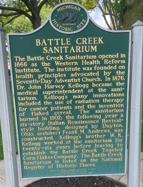 587 - Battle Creek Michigan Facts, Seventh Day Adventist Church, Seventh Day Adventist, Battle Creek, Boat Building, Historical Sites, Michigan, Markers, Humor